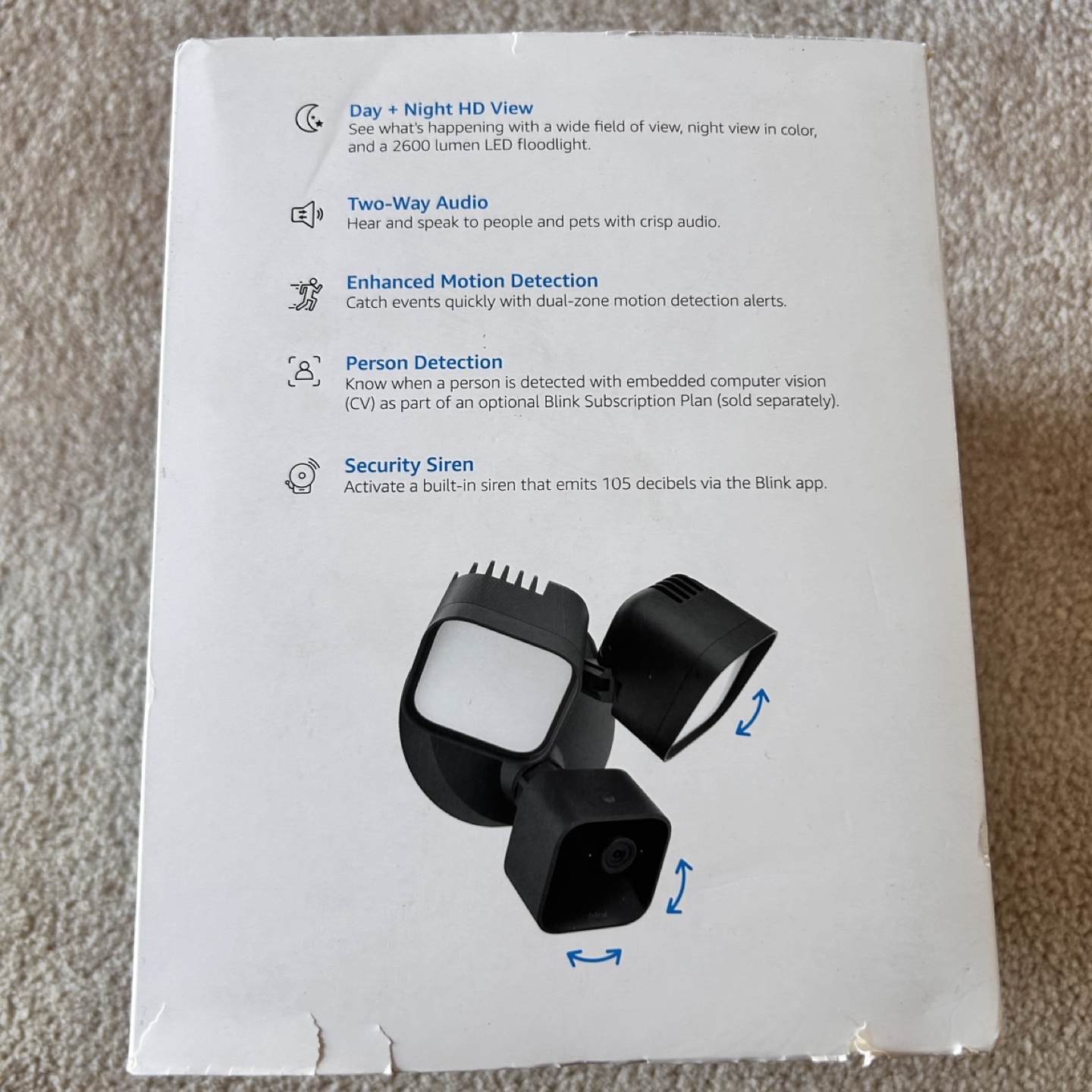 Blink Wired Floodlight Camera - 2600 Lumens - New in Box - photo 2