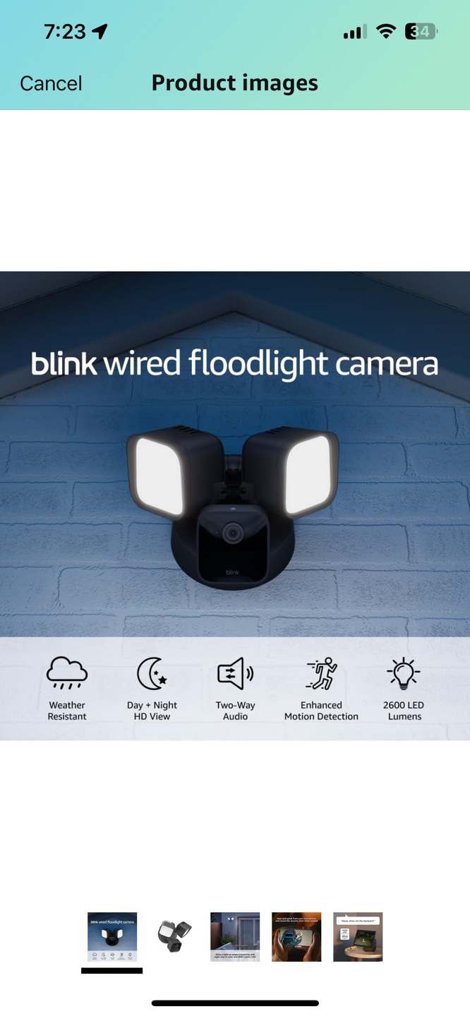 Blink Wired Floodlight Camera - 2600 Lumens - New in Box - photo 4