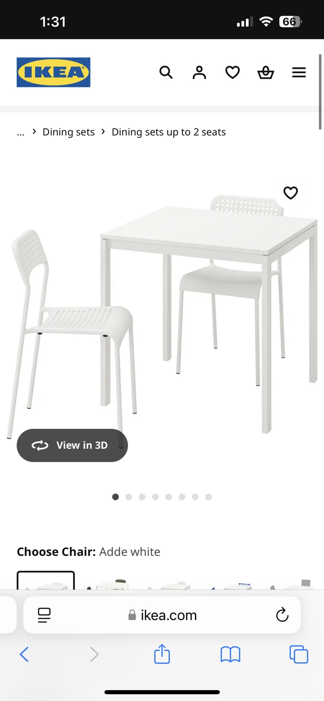 IKEA MELLTORP/ADDE White Table and Two Chairs Set - photo 3