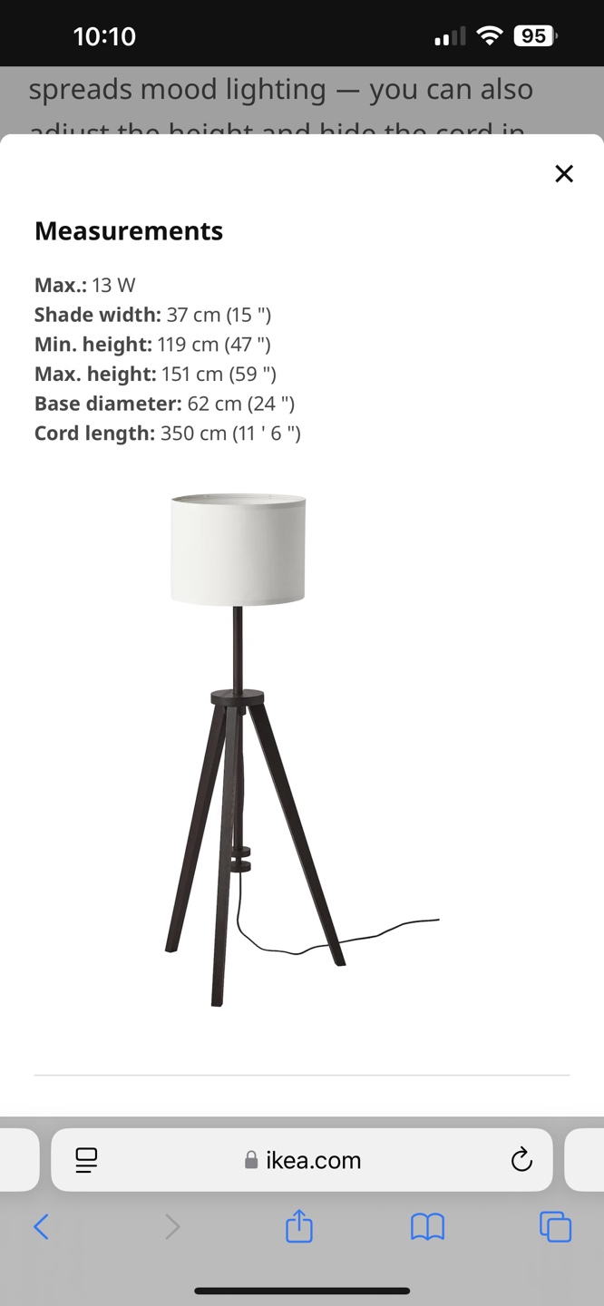 IKEA LAUTERS Floor Lamp - Brown Ash/White - photo 4