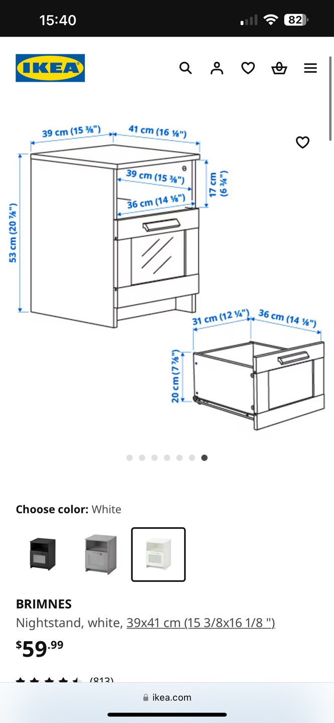 IKEA BRIMNES White Nightstand - photo 5