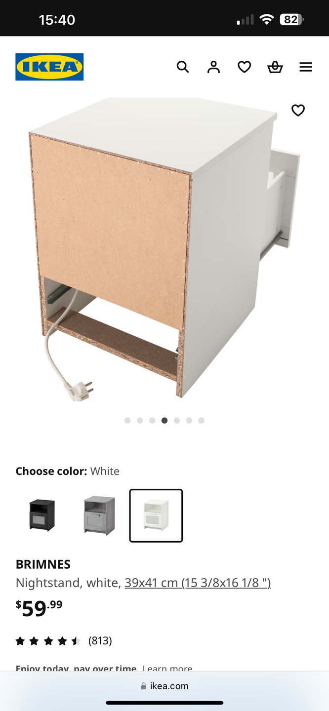 IKEA BRIMNES White Nightstand - photo 4