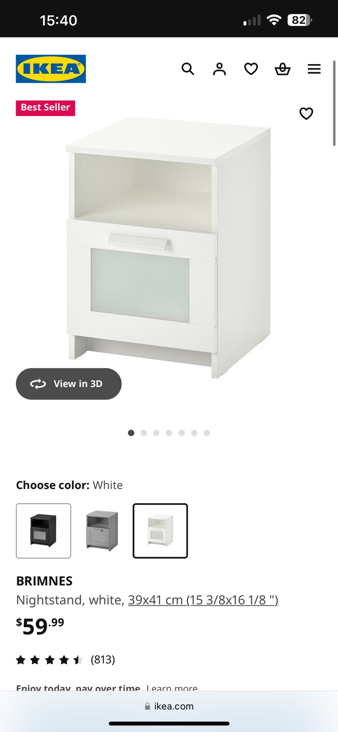 IKEA BRIMNES White Nightstand