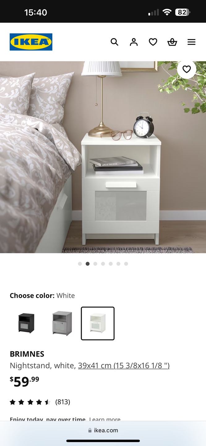 IKEA BRIMNES White Nightstand - photo 2