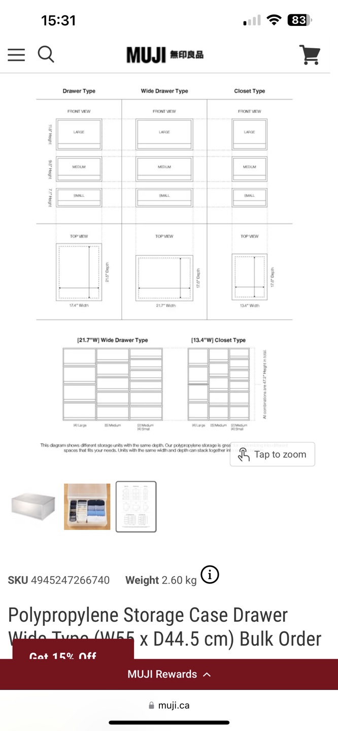 MUJI Polypropylene Storage Case Drawer - medium - photo 3