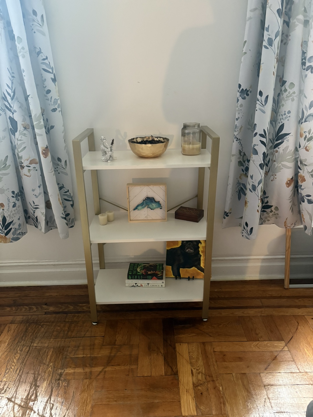 3-Tier Gold and White Shelf