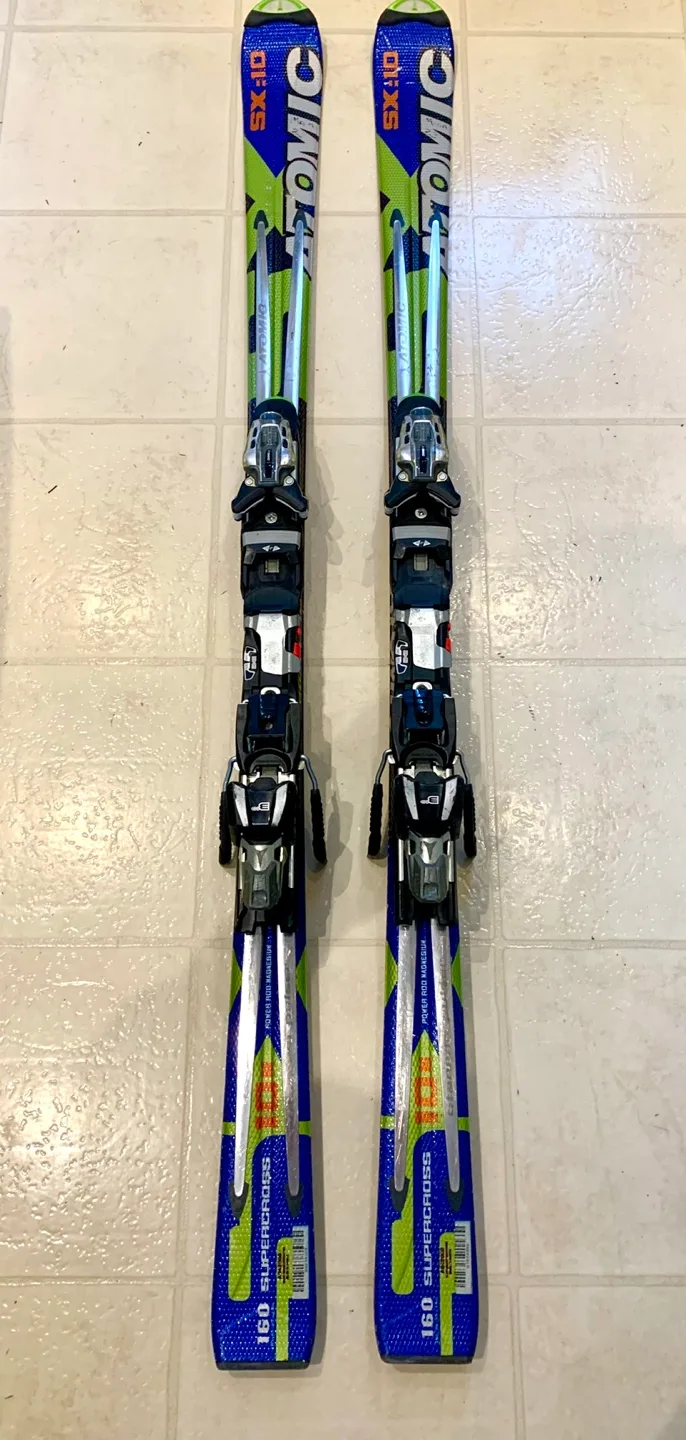 Atomic SX-10 Supercross skis - EX cond+free bindings adjust image indicator(2)