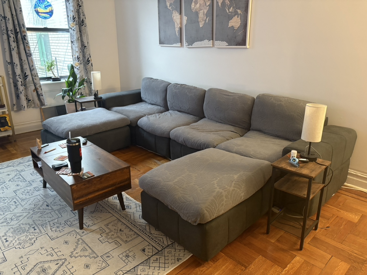 Gray Sectional Sofa with Chaise Lounge - photo 2