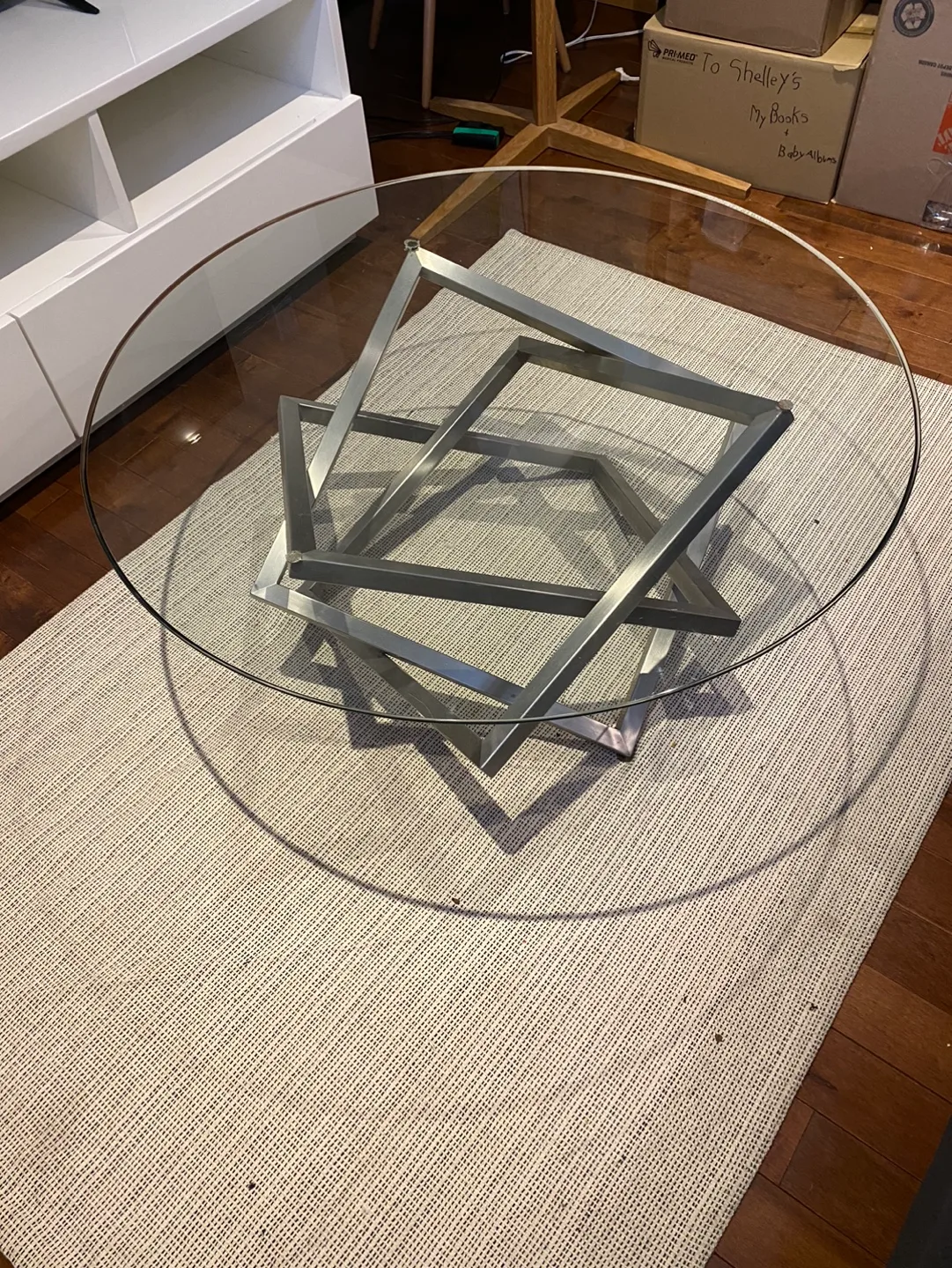 Modern Glass and Metal Coffee Table thumbnail