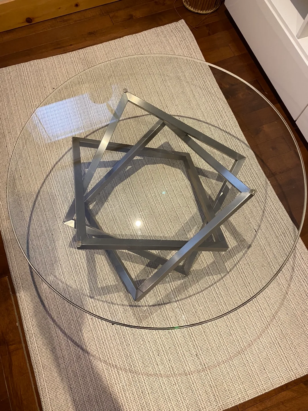Modern Glass and Metal Coffee Table image indicator(3)