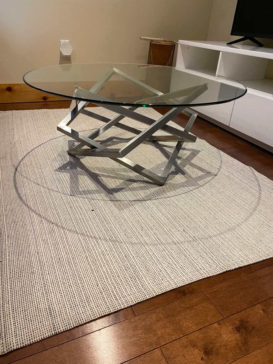 Modern Glass and Metal Coffee Table image indicator(2)