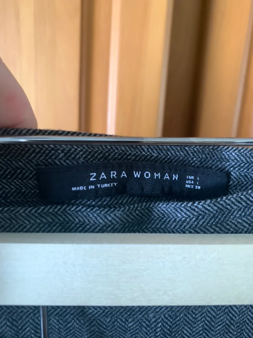 Gray and Black Herringbone Wool Skirt (donating next weekend) image indicator(2)