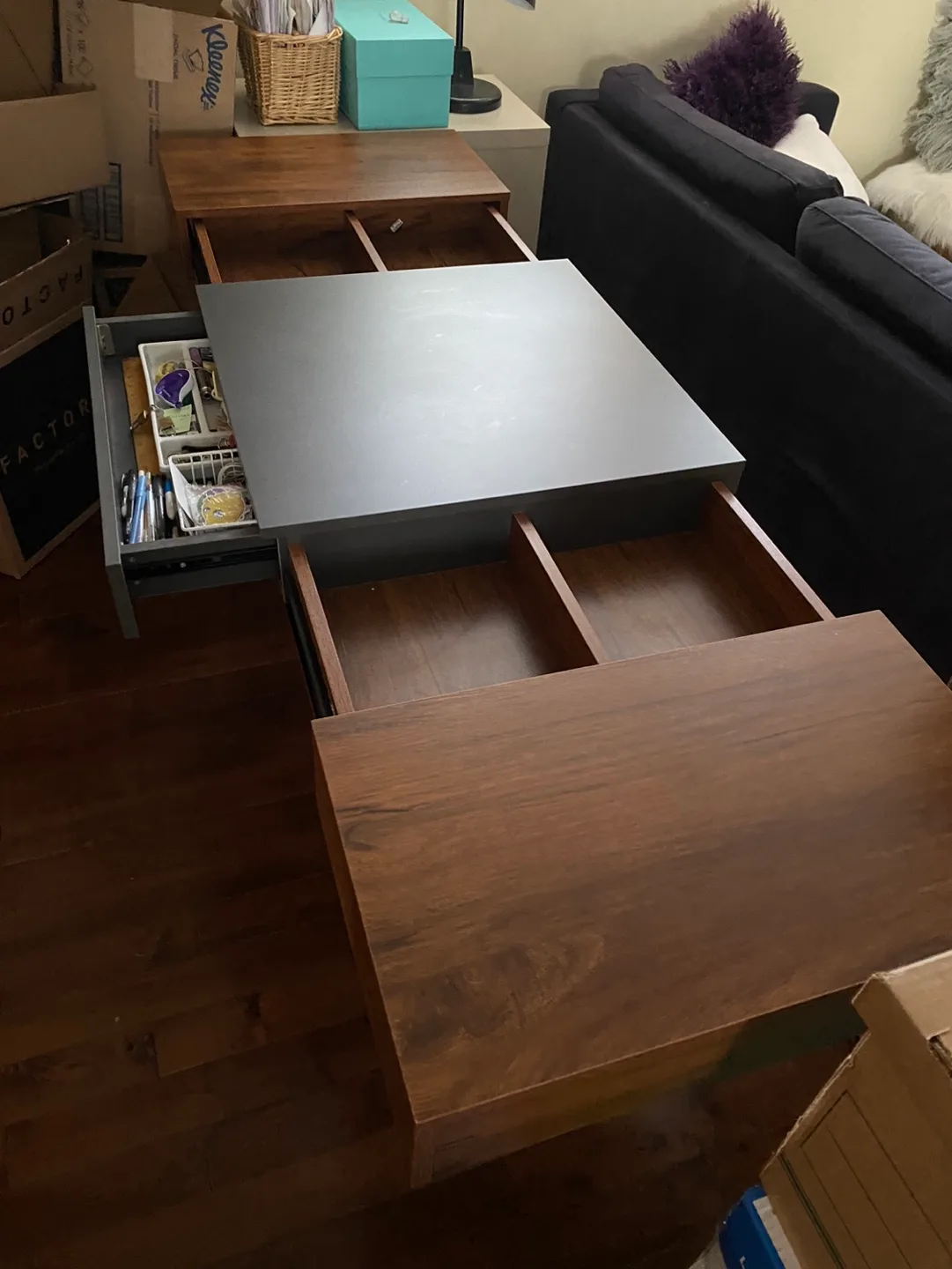 Mid-Century Modern Writing Desk with Storage image indicator(2)