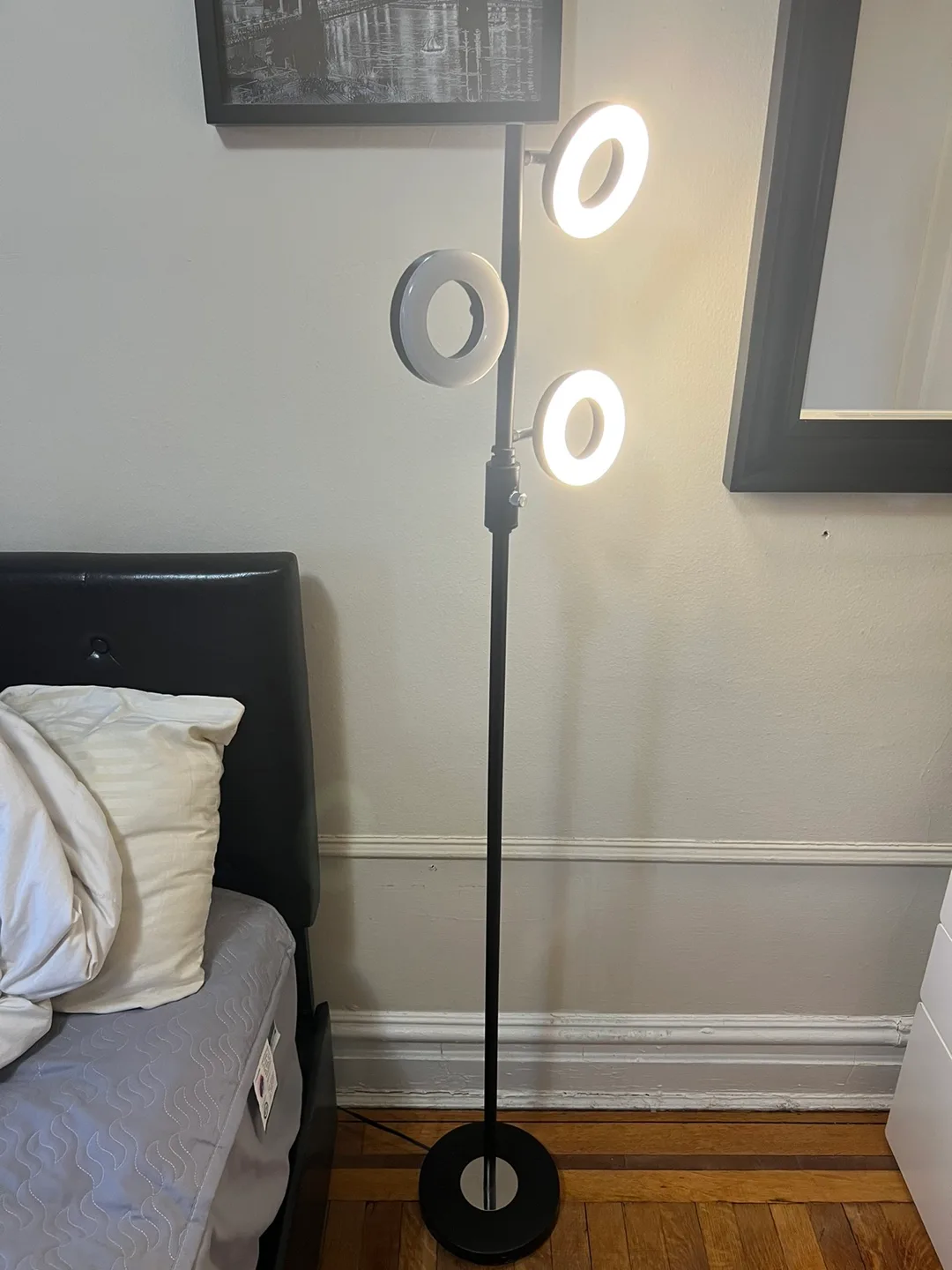 Modern LED Floor Lamp with Three Ring Lights image indicator(3)