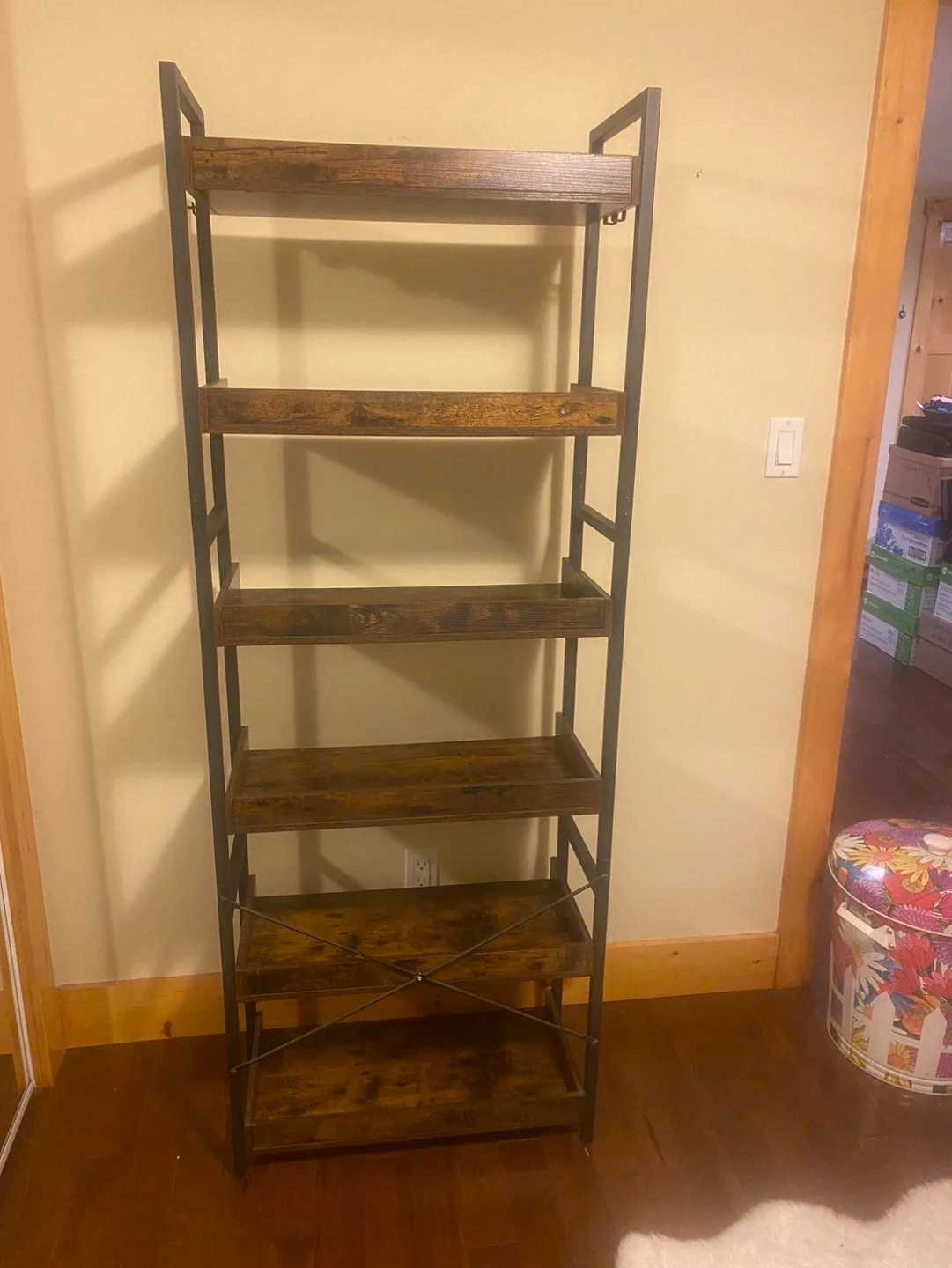Tall Rustic 5-Shelf Bookcase image indicator(2)