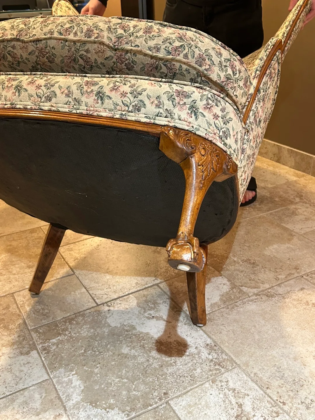 Vintage Floral Wingback Chair image indicator(3)