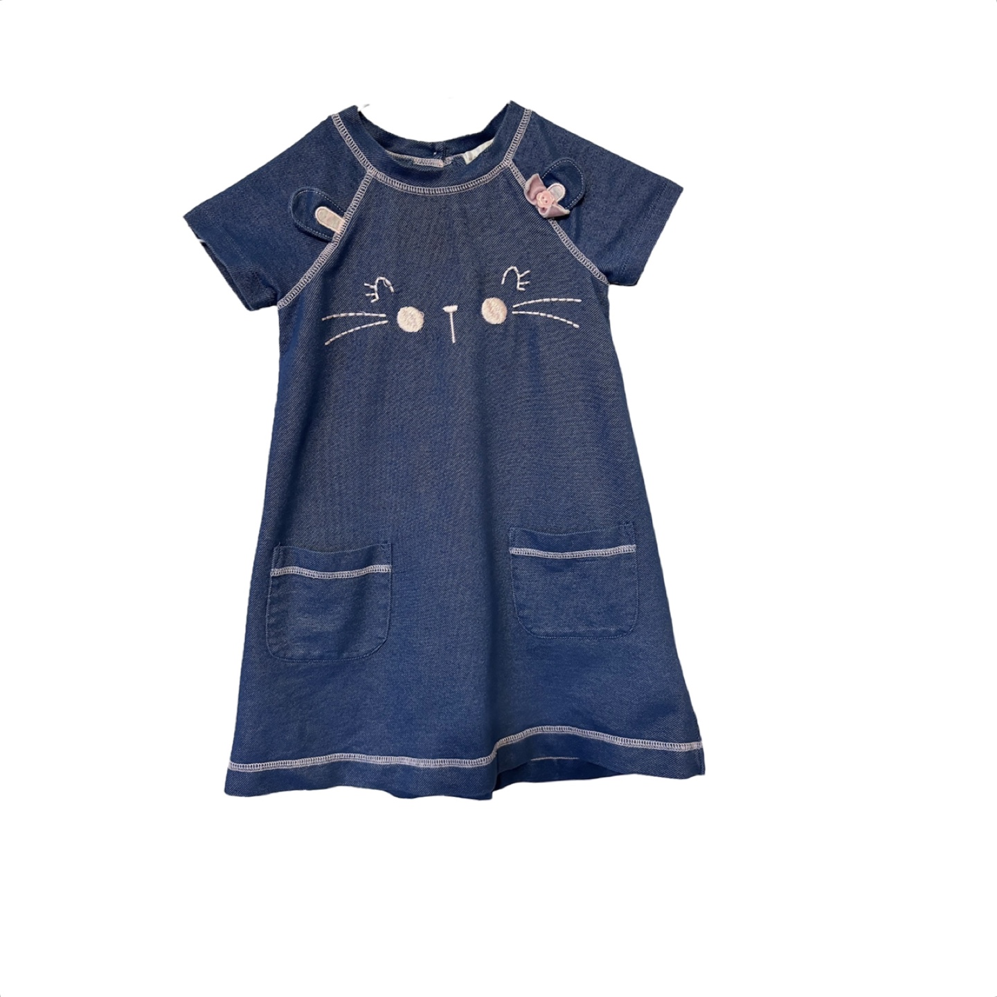 Maggie & Zoe Girls Denim Cat Dress Size 3-4Y
