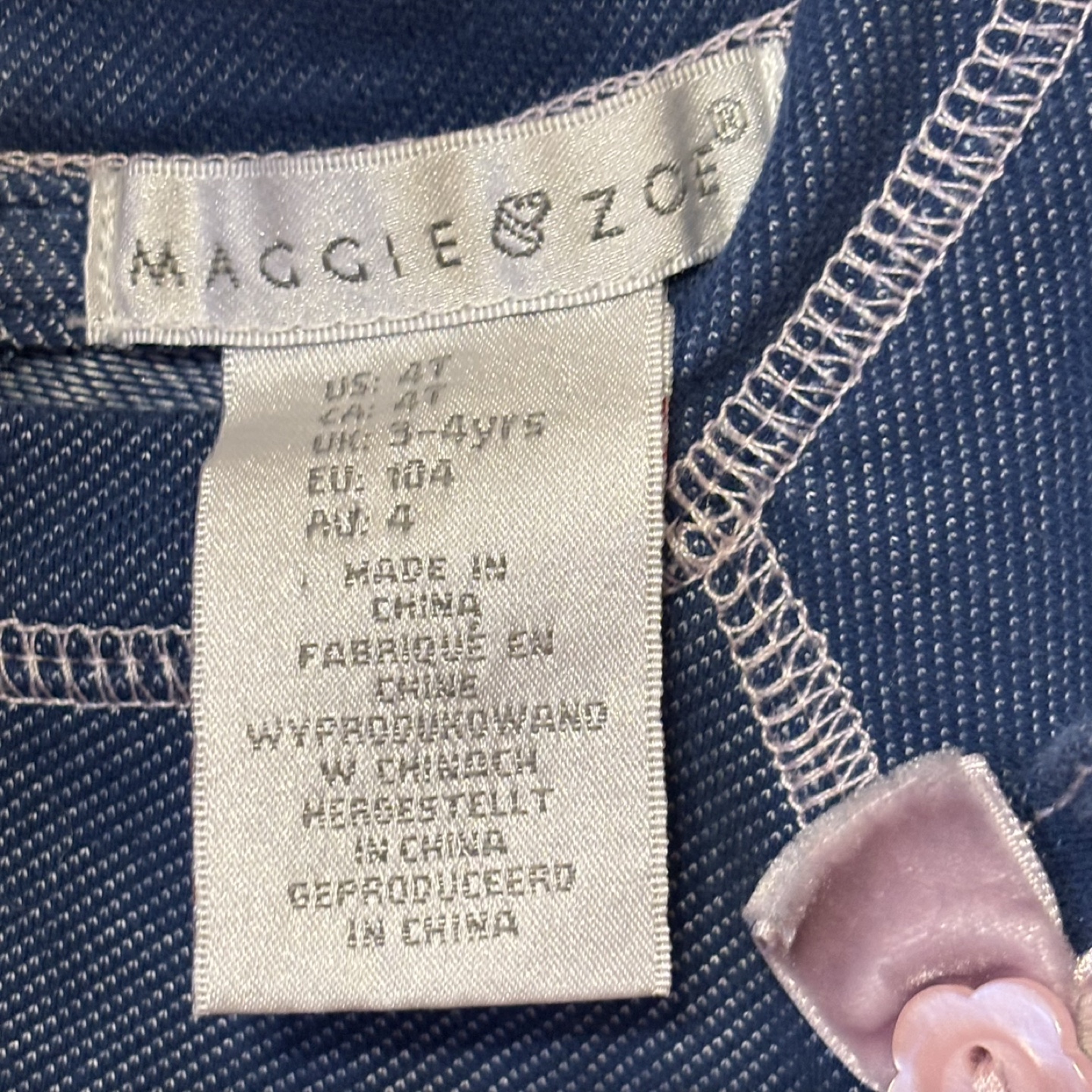 Maggie & Zoe Girls Denim Cat Dress Size 3-4Y - photo 4