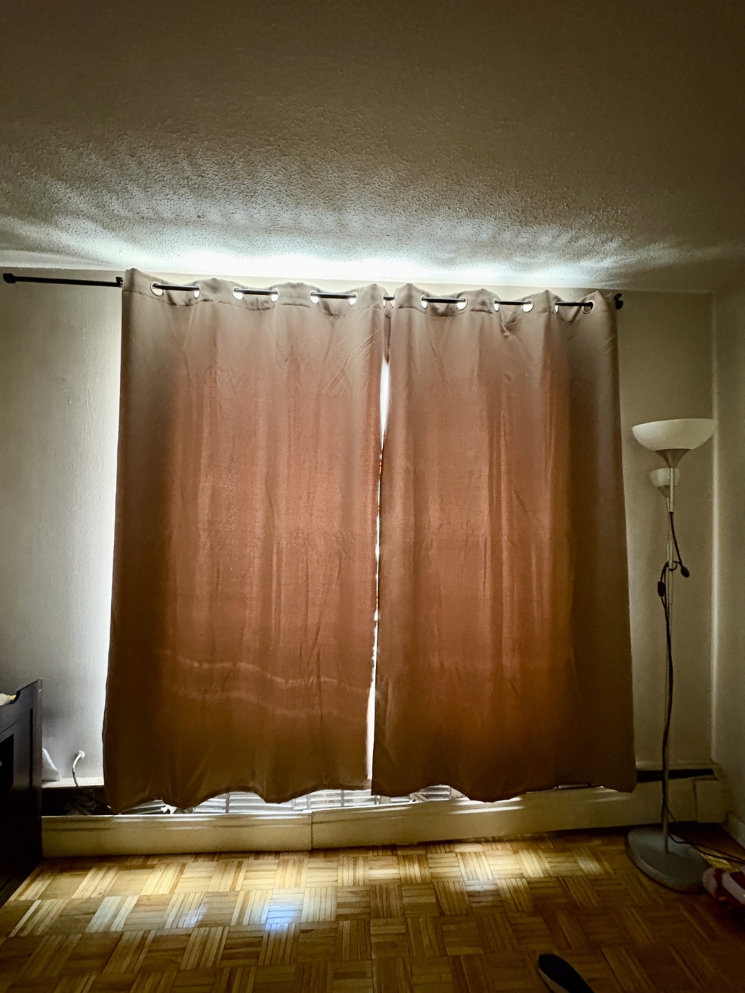 Light Brown Blackout Curtains with rod - photo 2