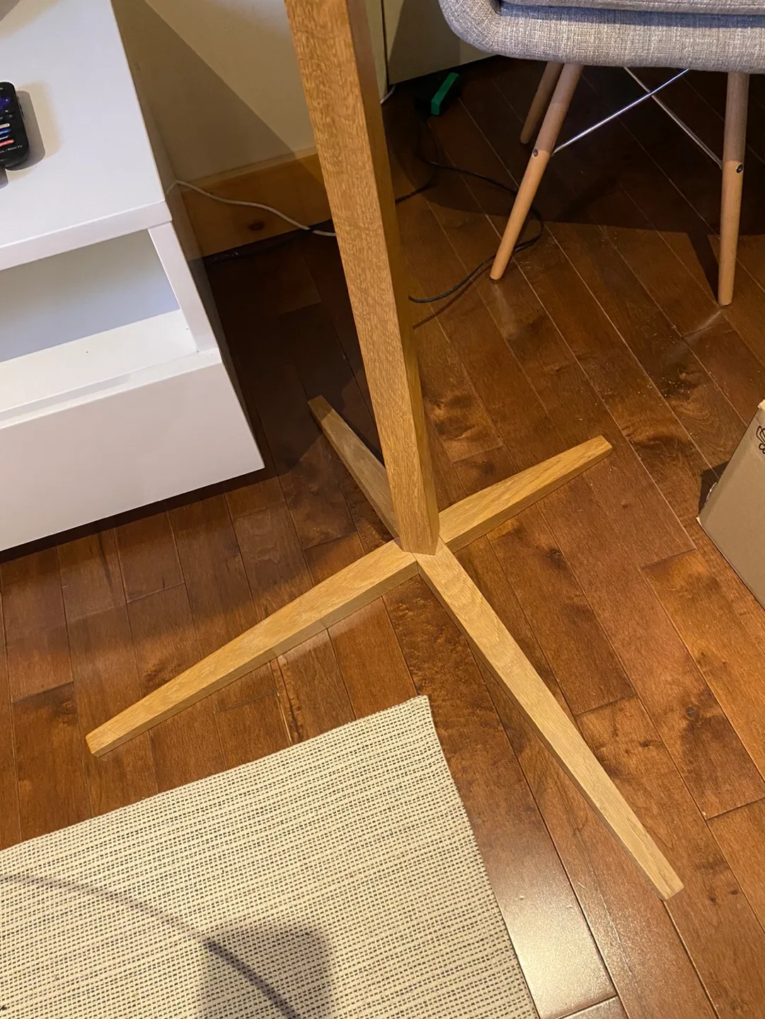 Modern Wooden Floor Lamp with White Shade image indicator(6)