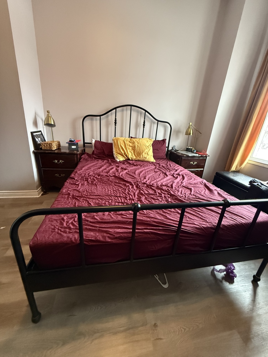 IKEA Queen Metal Bed Frame with Headboard