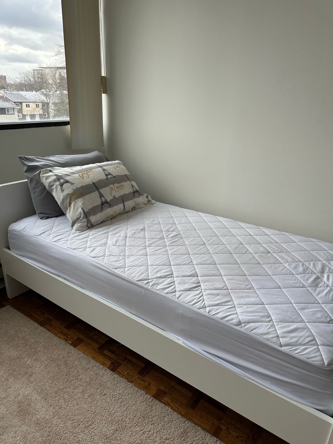 IKEA Single Bed Frame, White