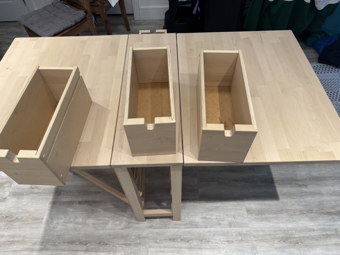 IKEA Norden Folding Table with Three Drawers - photo 2