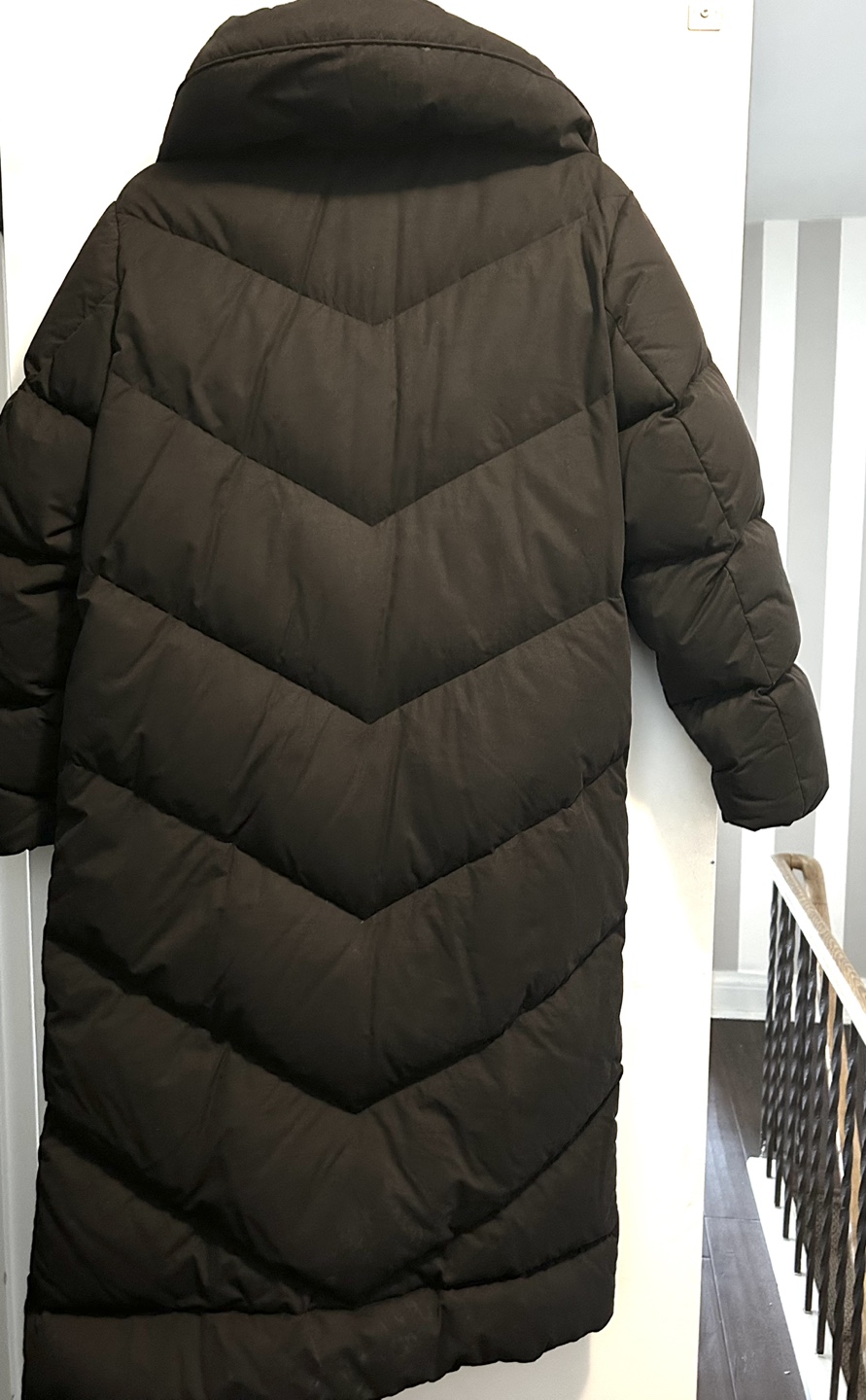 Wilfred Black Duvet Long Puffer Coat - Size M - photo 2