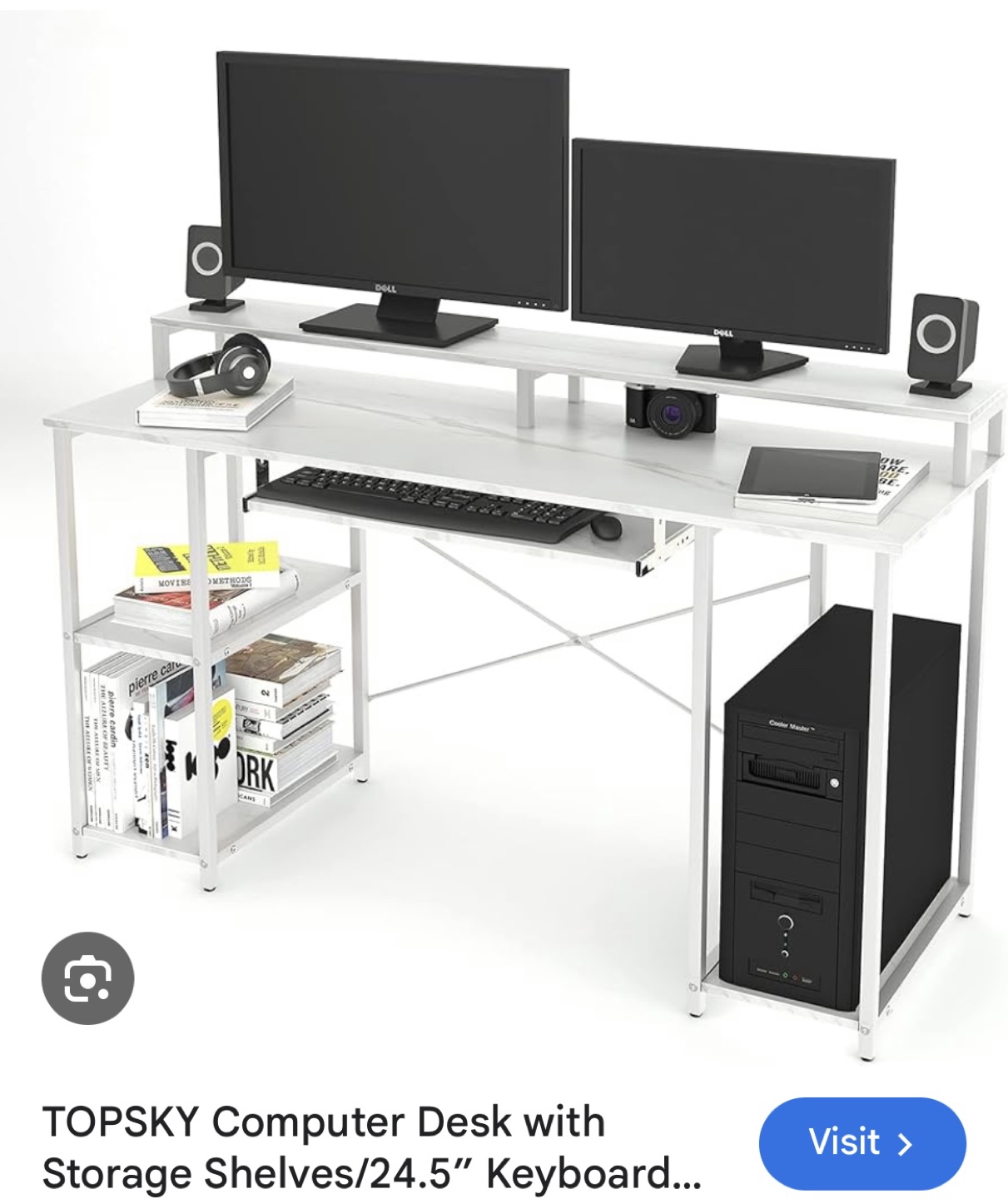 TOPSKY Computer Desk with Storage Shelves