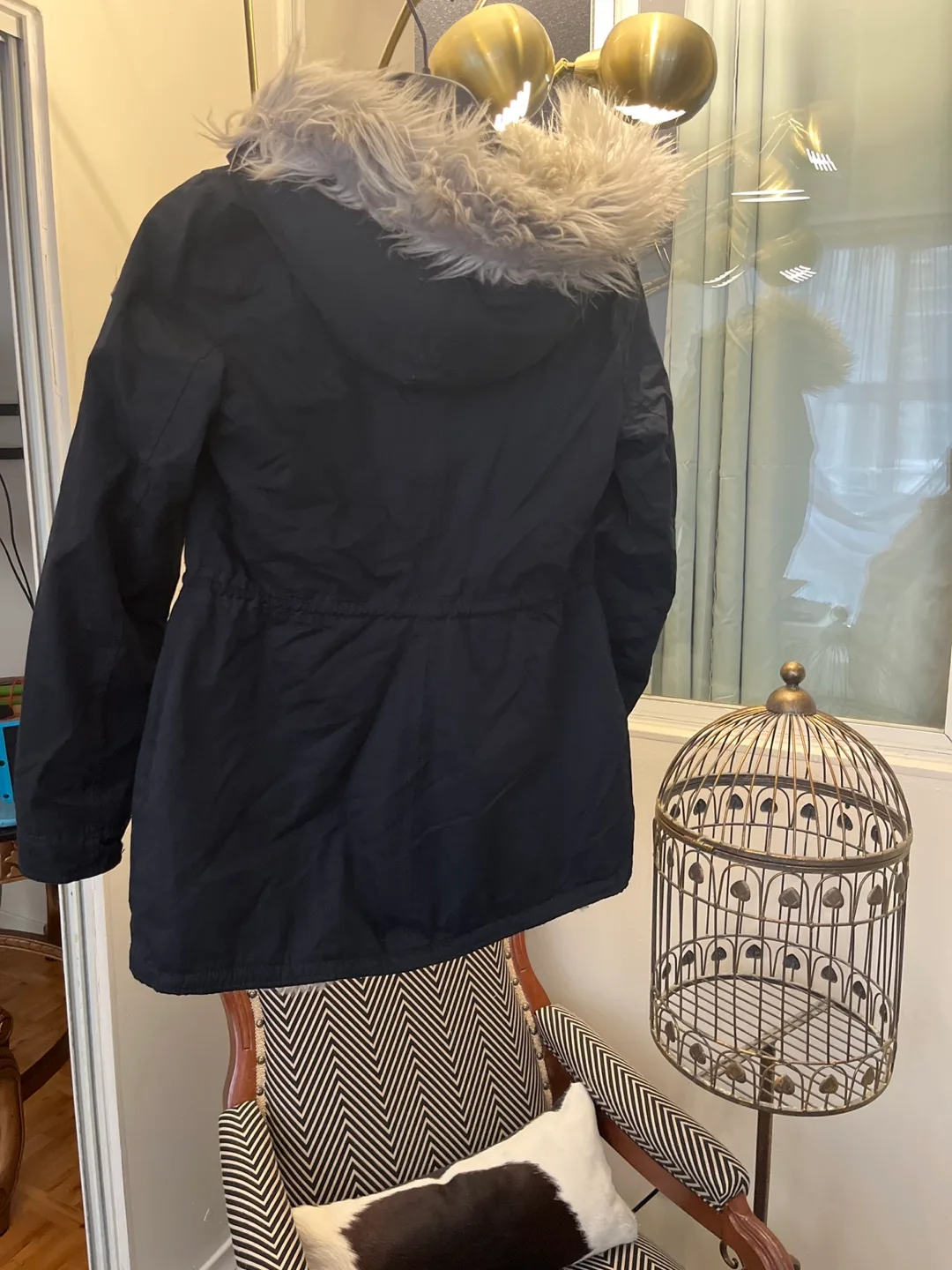 Hollister Co. black parka XS image indicator(3)