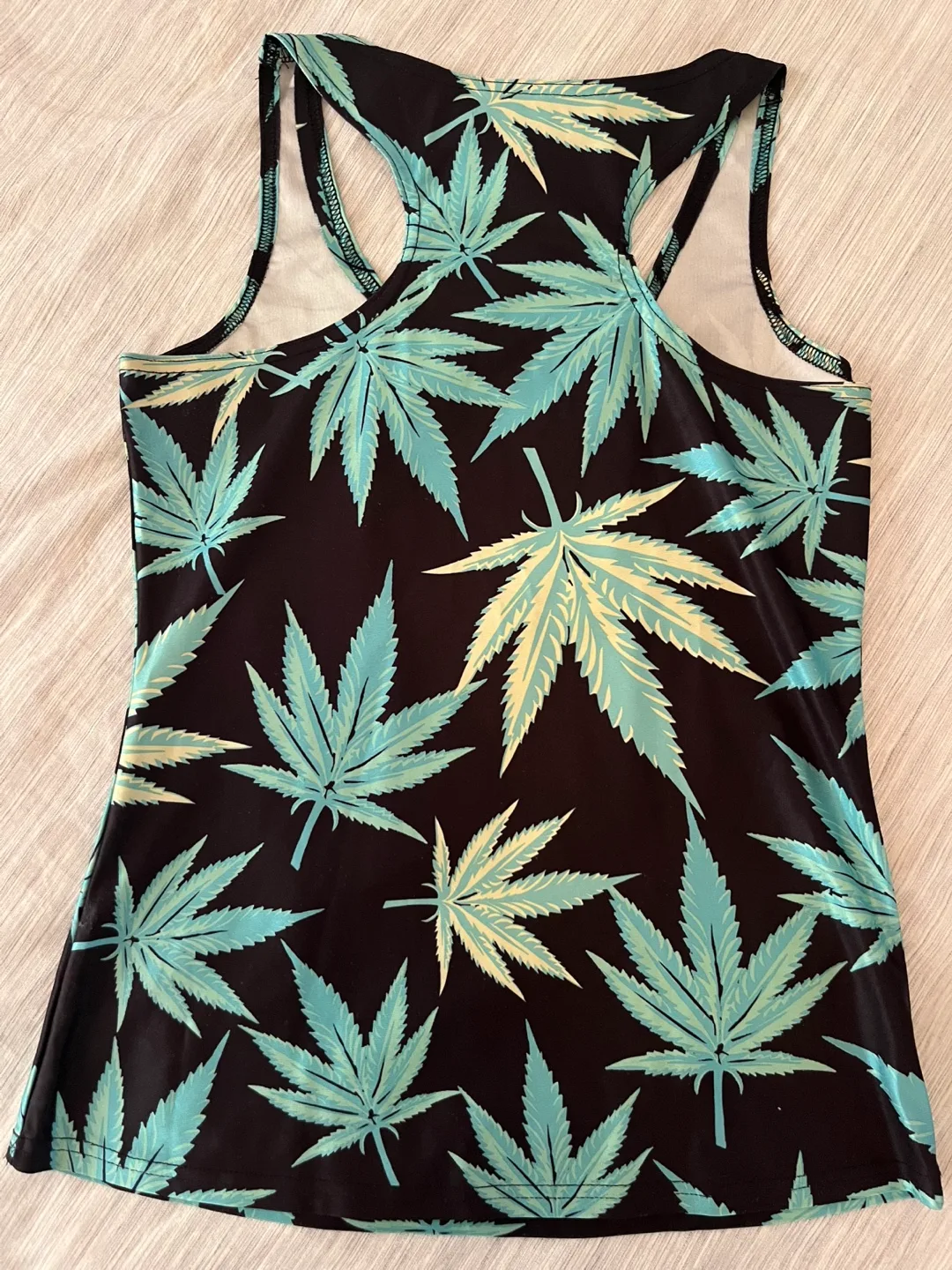 Women's Racerback Tank Top - Marijuana Leaf Print image indicator(2)
