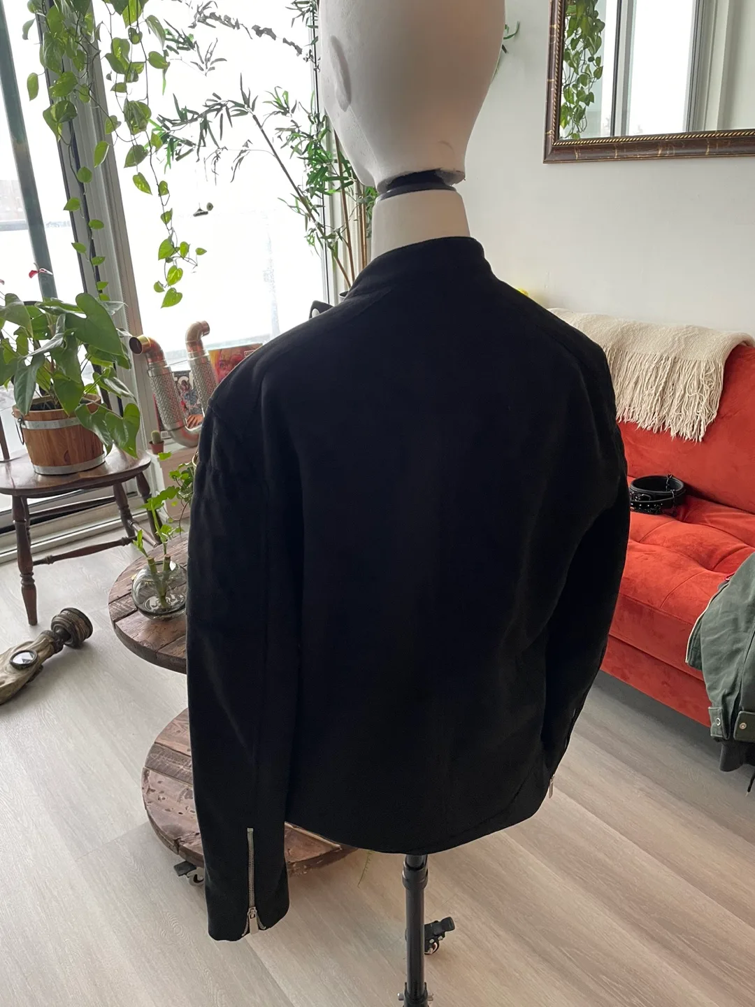 Zara Black Moto Jacket Size Small image indicator(2)