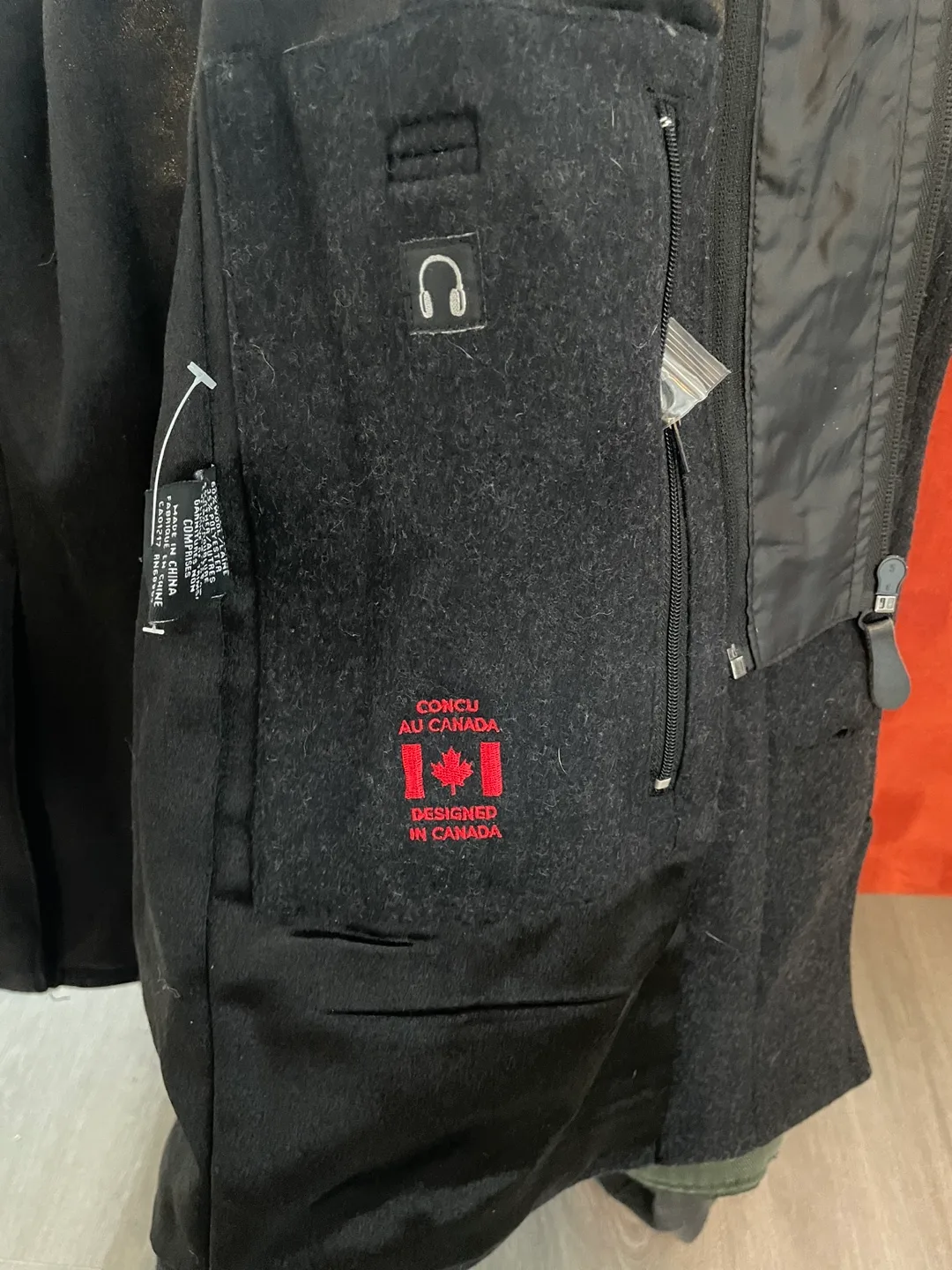 Men's dark grey wool blend coat image indicator(4)