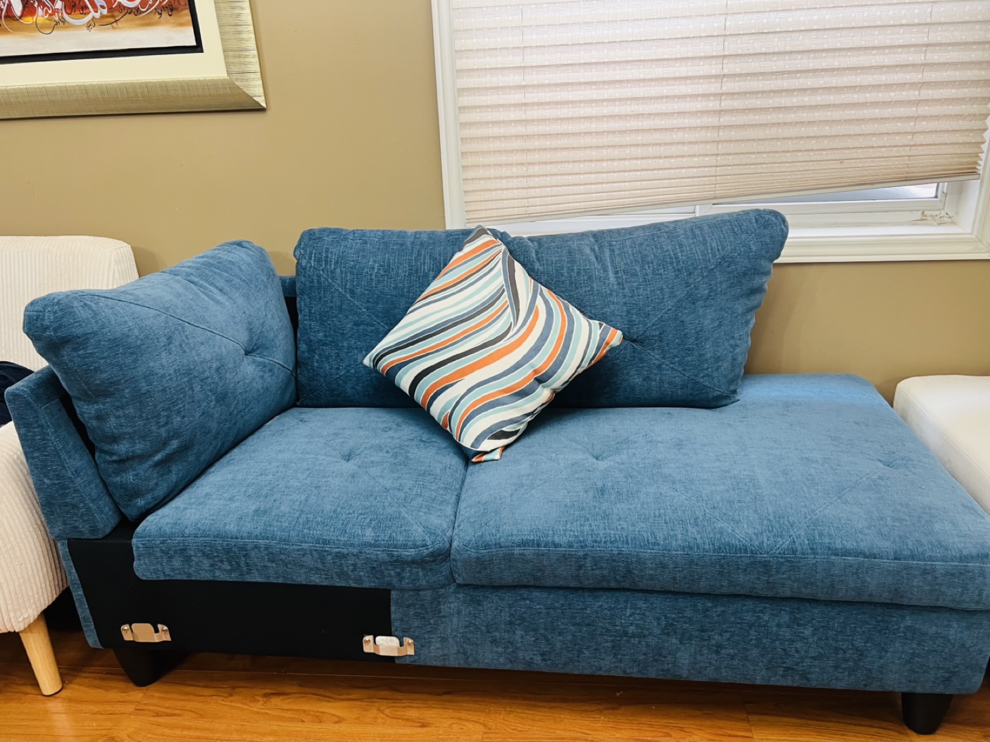 2 seater Blue Sectional Sofa