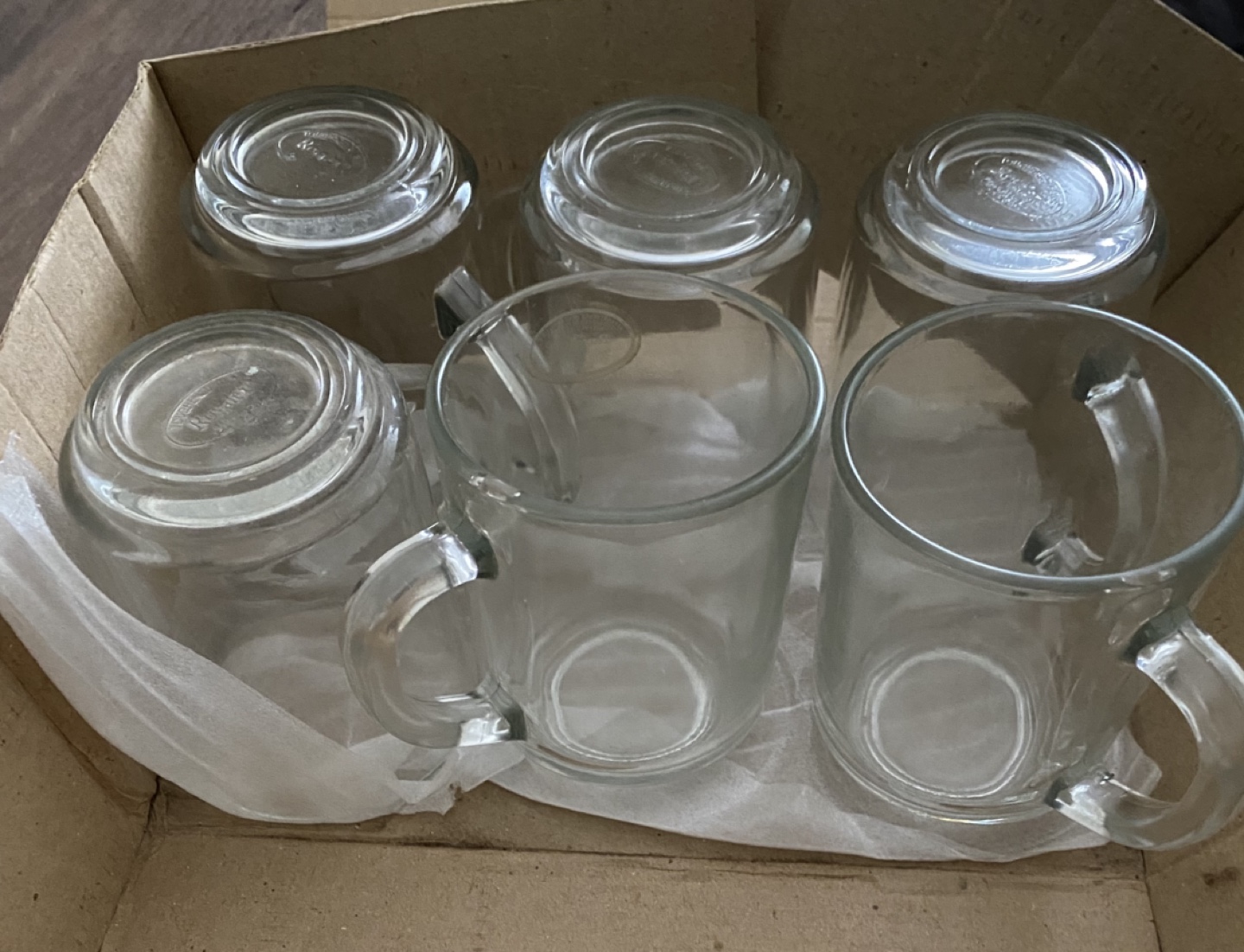 Set of six clear glass Tea cups/mugs - photo 2