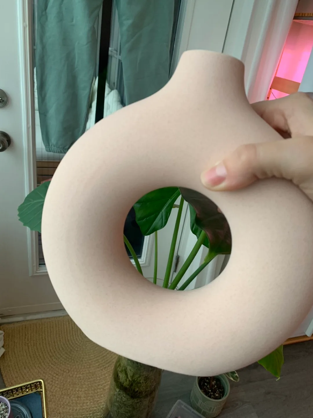 Unique Pink Donut Vase Home Decor image indicator(2)