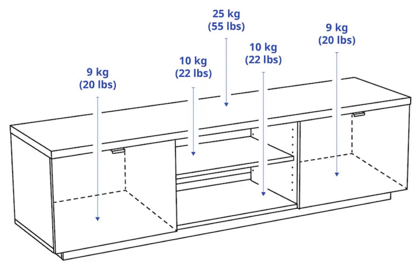 White TV Stand with Storage - photo 2