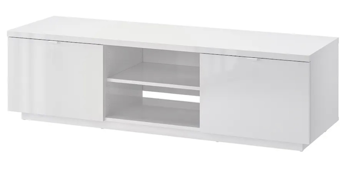 White TV Stand with Storage