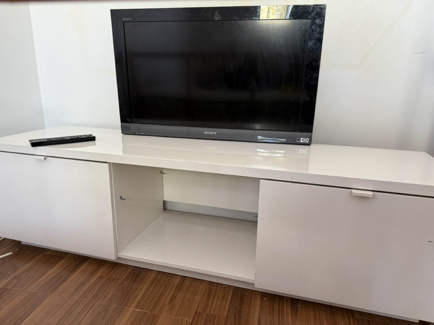 White TV Stand with Storage - photo 4