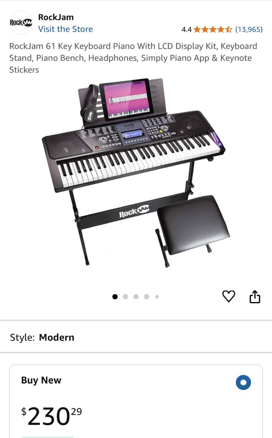 RockJam RJ-561 61-Key Keyboard Piano - photo 4