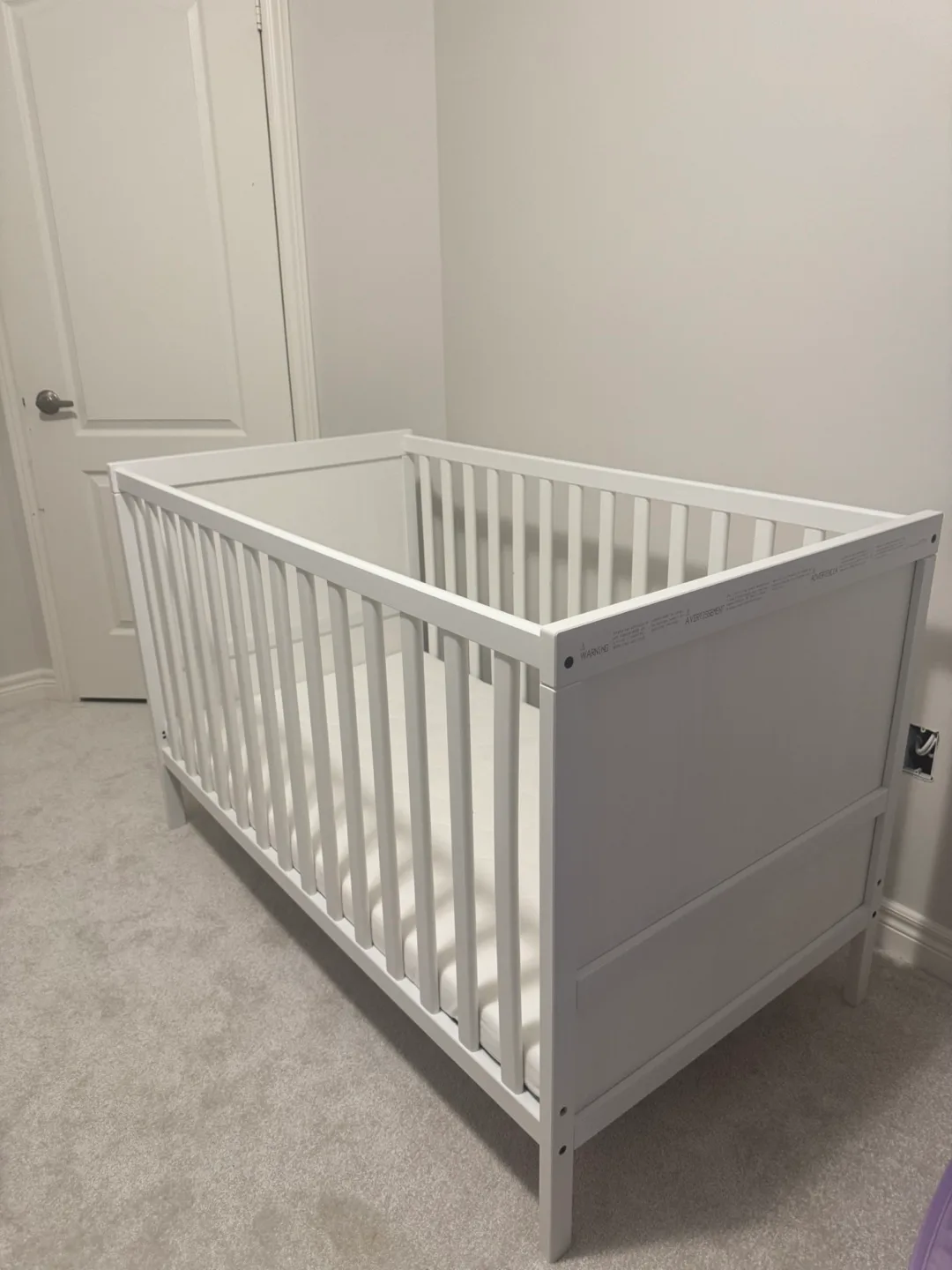 Baby cot/crib - White and mattress image indicator(3)