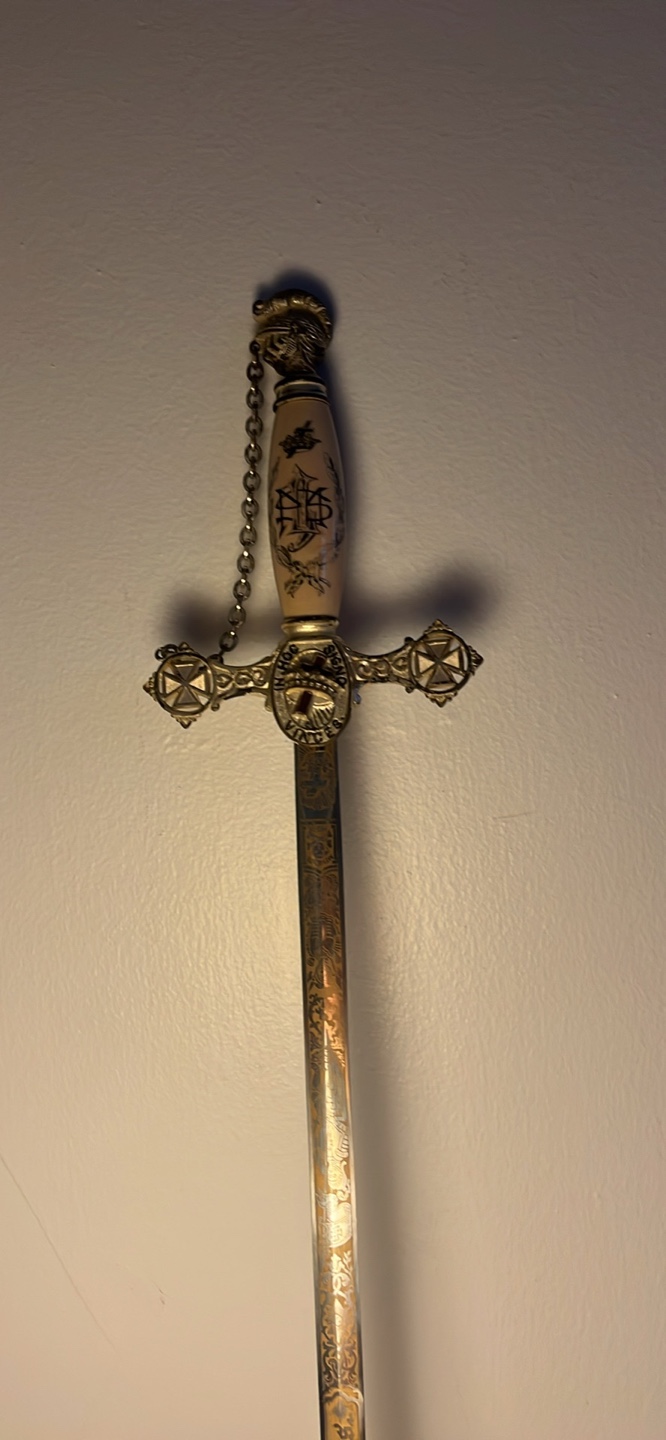 Antique Knight Templar Sword with Scabbard