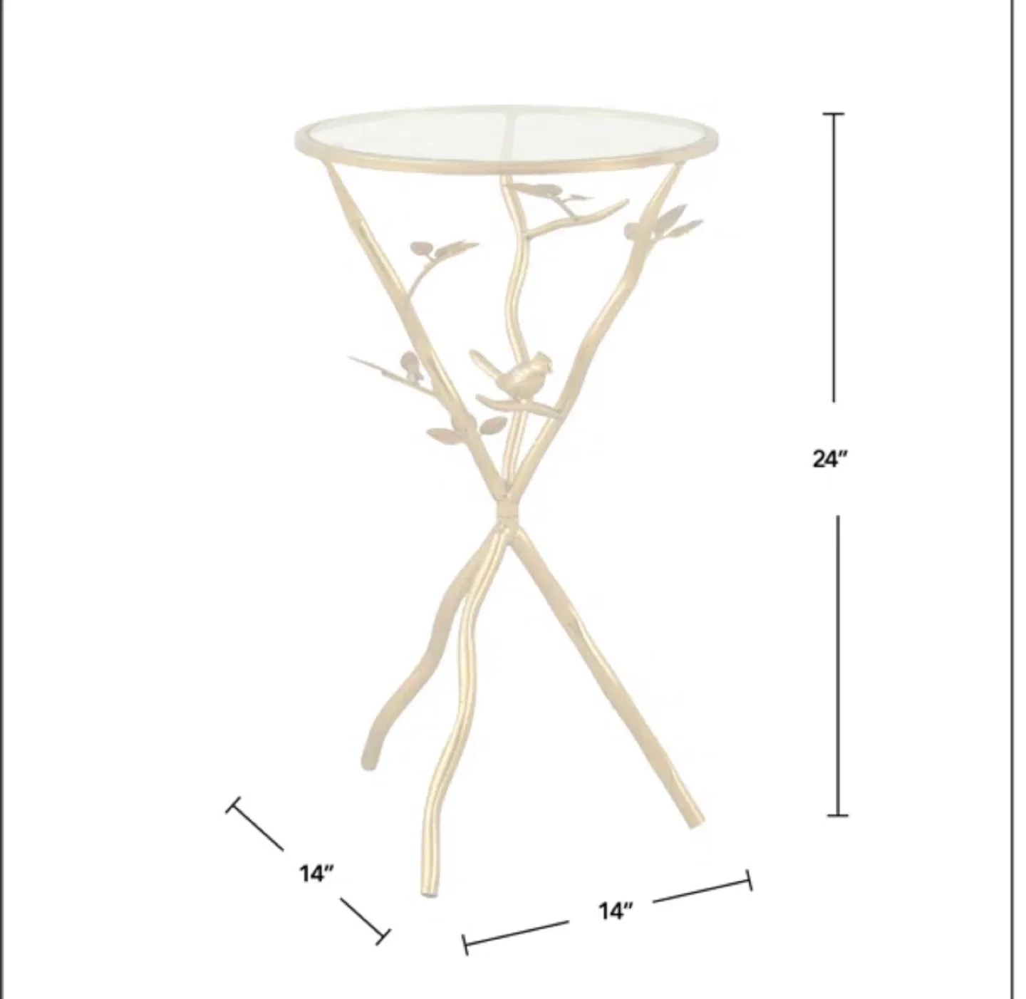 Gold Metal Accent Table with Glass Top image indicator(3)