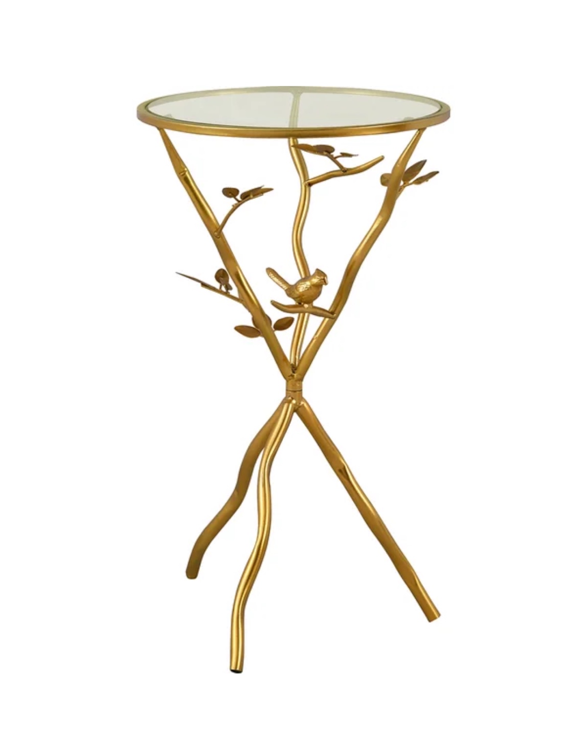 Gold Metal Accent Table with Glass Top - photo 4