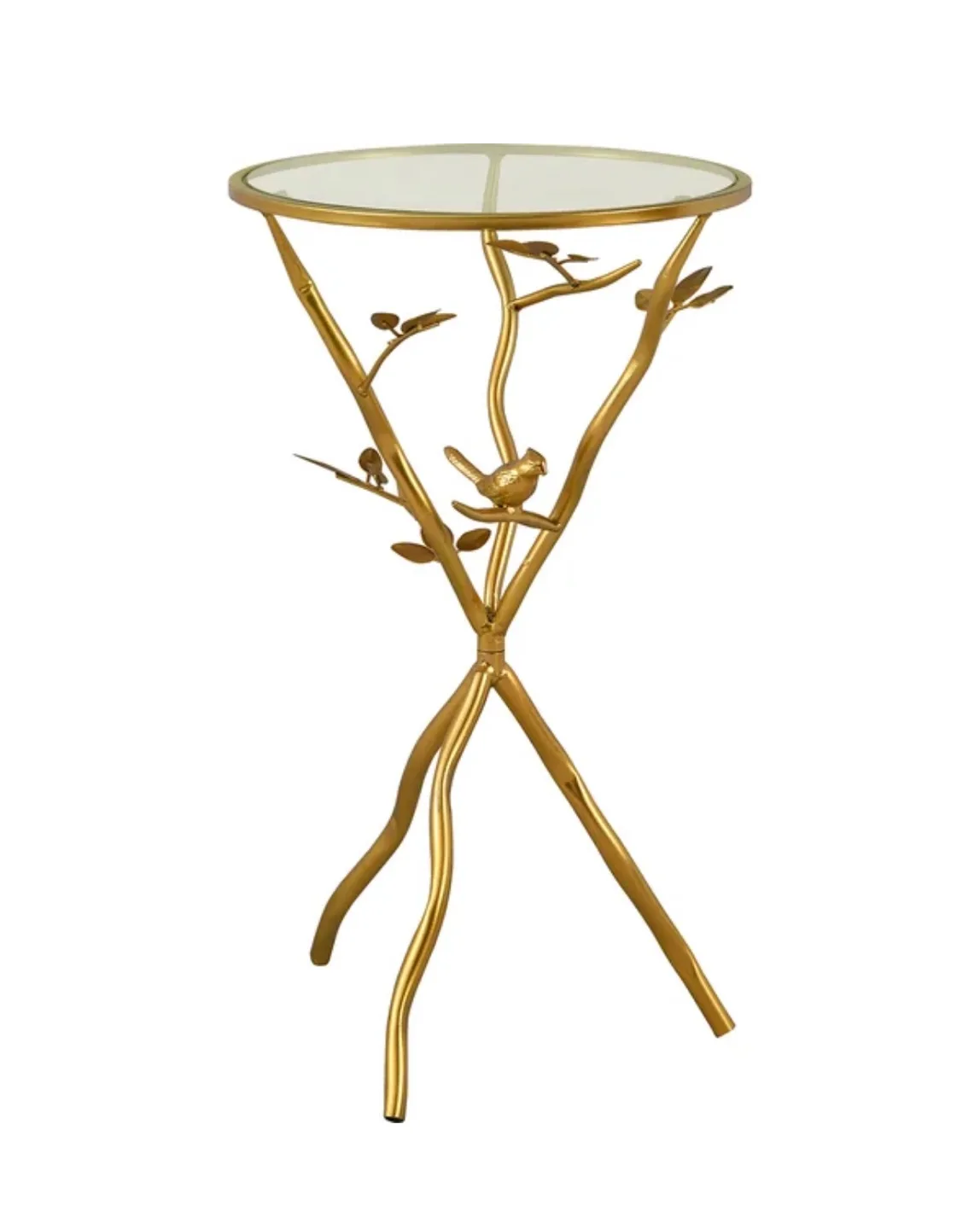 Gold Metal Accent Table with Glass Top image indicator(4)