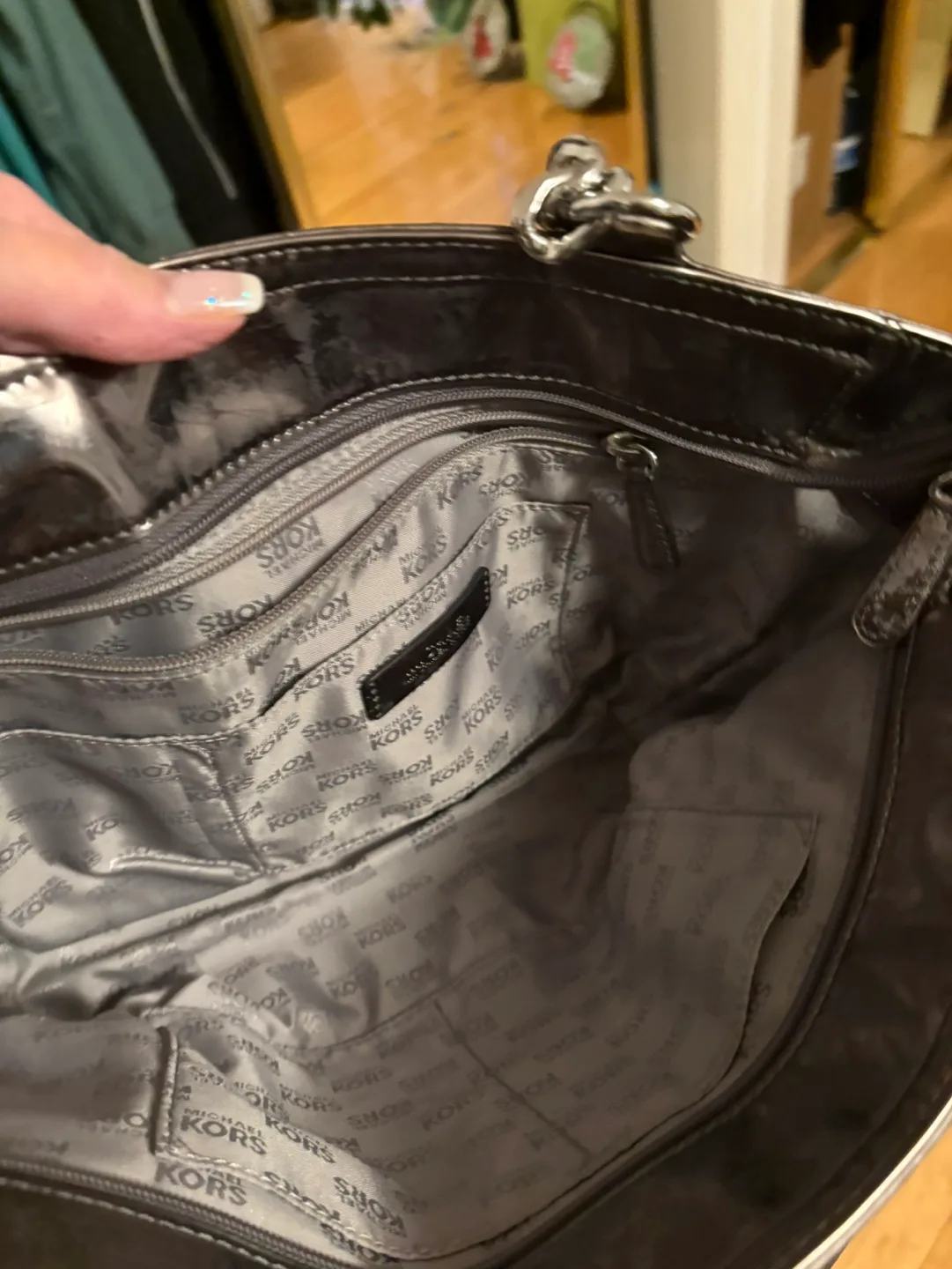 Michael Kors Gunmetal  Tote Bag image indicator(3)