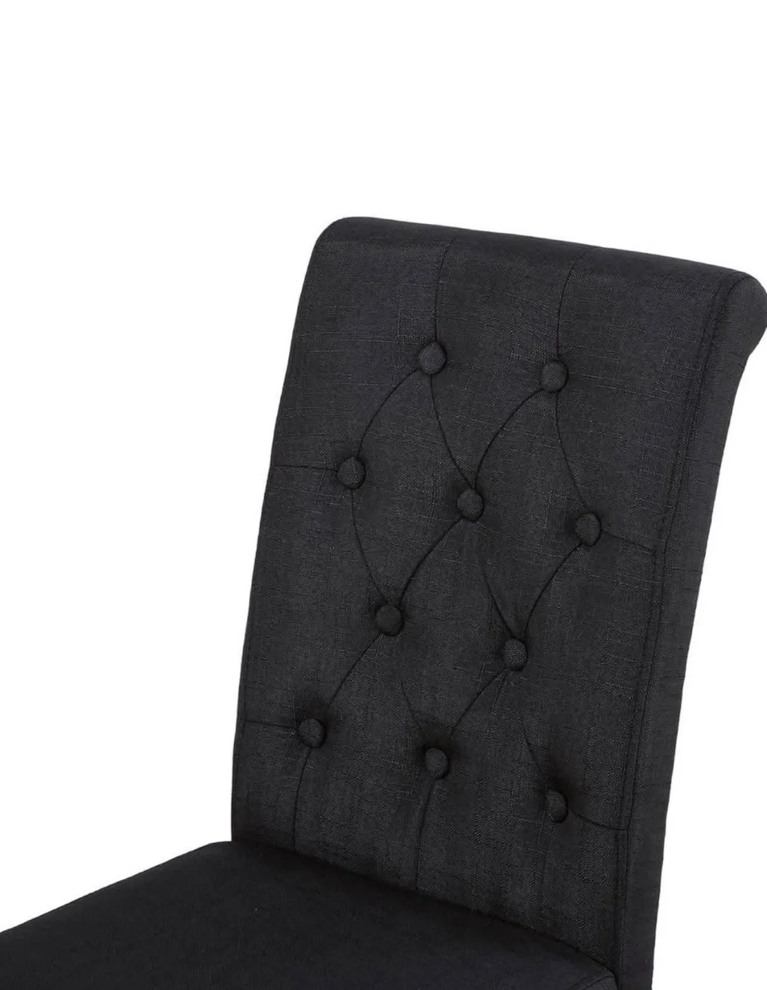 Set of 2 Black Button Tufted Dining Chairs image indicator(4)