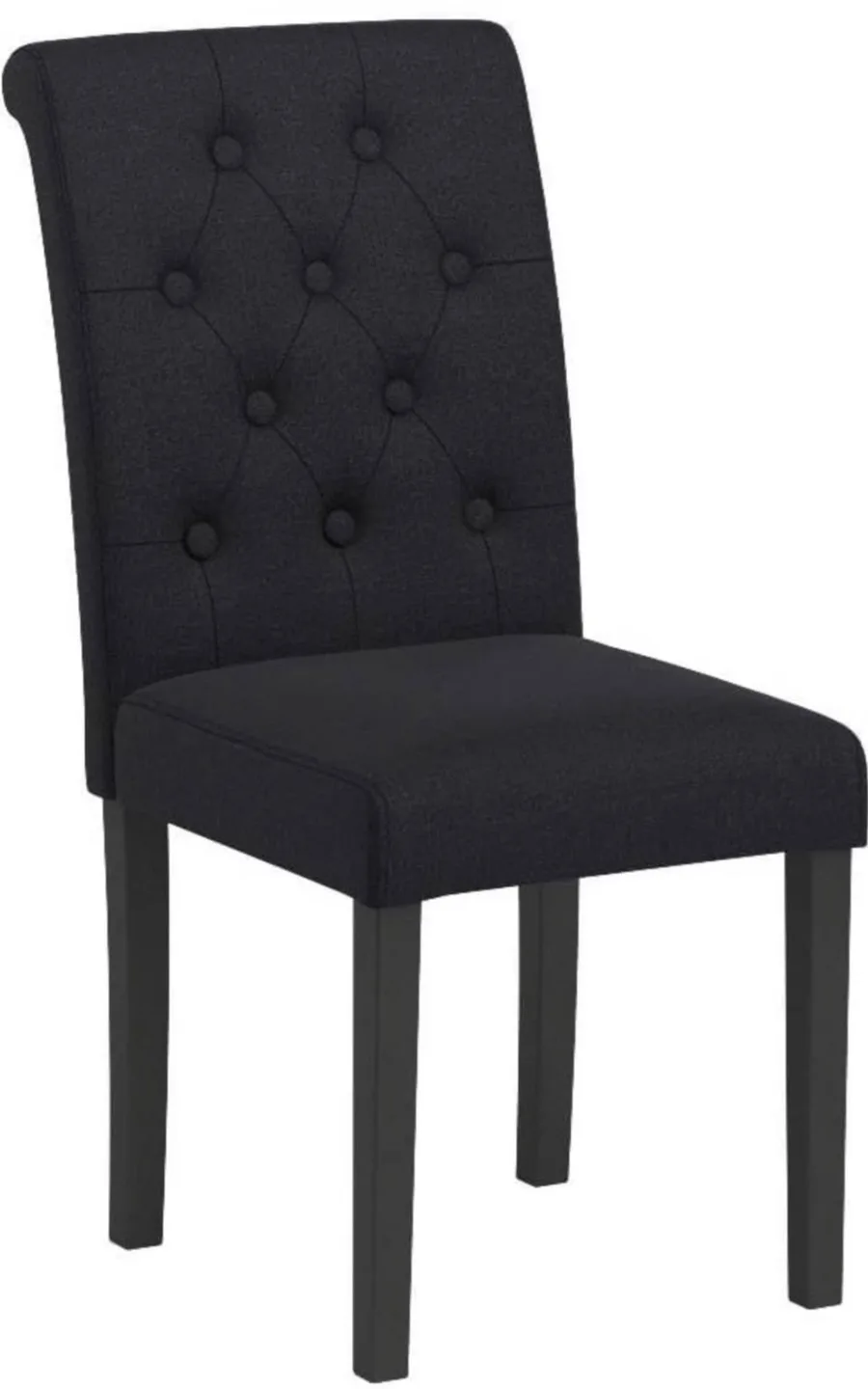 Set of 2 Black Button Tufted Dining Chairs image indicator(5)