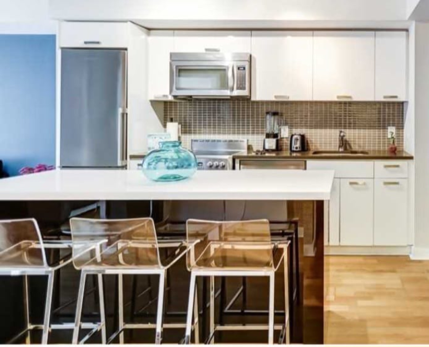 Clear Acrylic Counter Stool with Chrome Legs