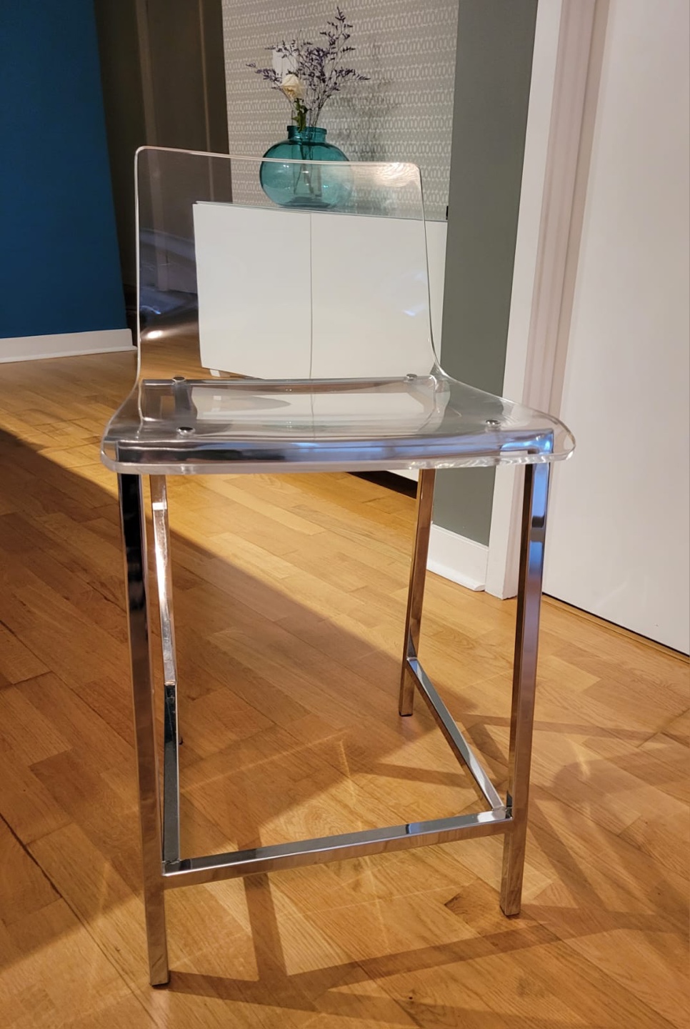 Clear Acrylic Counter Stool with Chrome Legs - photo 3